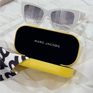 Marc Jacobs White Sunglasses with Yellow Case